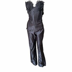 PrettyLittleThing Black strapless jumpsuit